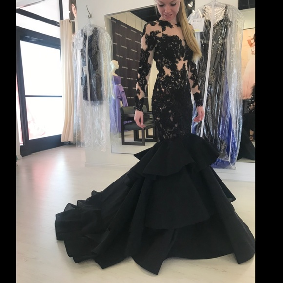 Sherri Hill #52044 Black/Nude